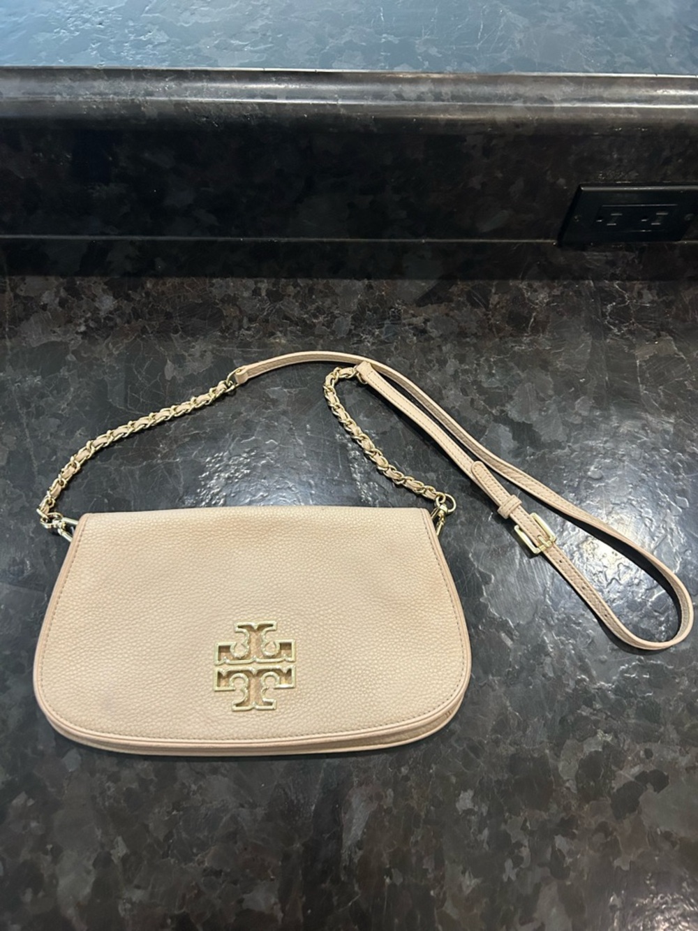 Tory Burch Britten leather crossbody Nude/Pink